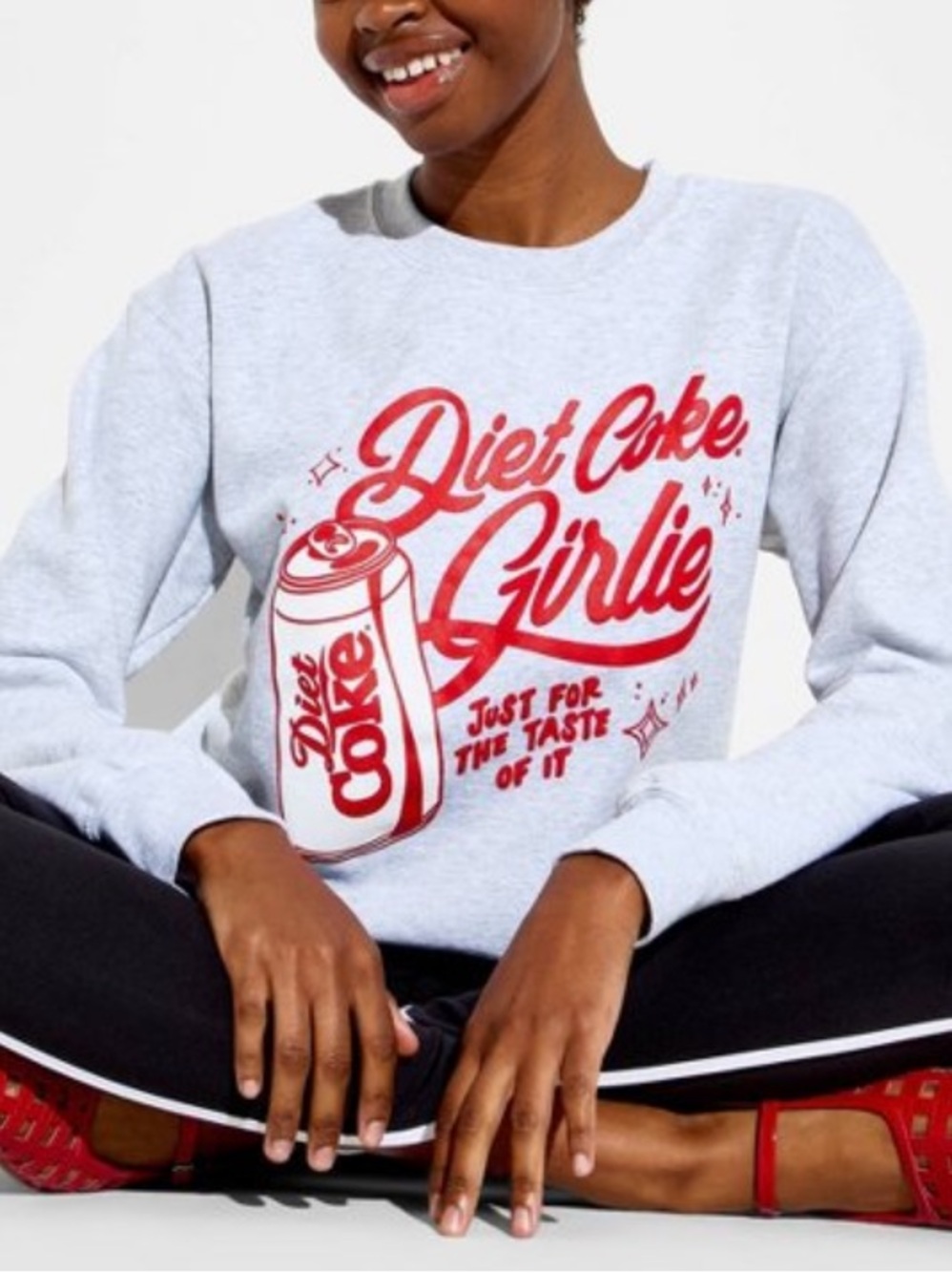 DIET COKE NEW women's crewneck DIet Coke Pullover Sweatshirt - Light Gray
XS